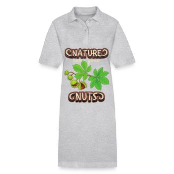 Automne, Châtaignier, Automne, Protection de l’environnement, Conservation de la nature - Robe polo bio PAIGER Stanley/Stella Femme - gris chiné - Devant