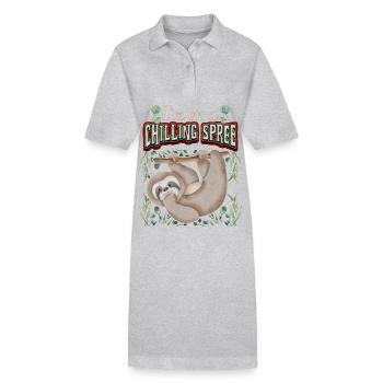 Faultier, Sloth, Spruch, I'm-On-A-Chilling-Spree - Stanley/Stella Frauen Bio-Polokleid PAIGER - Grau meliert - Vorne