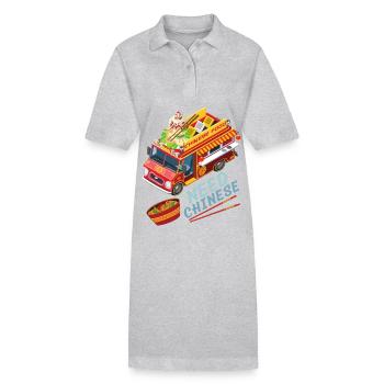 Chinese Food, Chinese Cuisine, Food Truck - Stanley/Stella PAIGER Organic Women’s Polo Dress - heather grey - Front