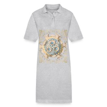 Vintage-maritime Illustration, Meeresbewohner - Stanley/Stella Frauen Bio-Polokleid PAIGER - Grau meliert - Vorne