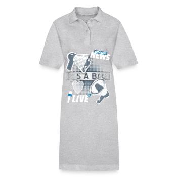 Baby-Junge, Ankündigung mit Megaphon, It's-a-Boy - Stanley/Stella Frauen Bio-Polokleid PAIGER - Grau meliert - Vorne