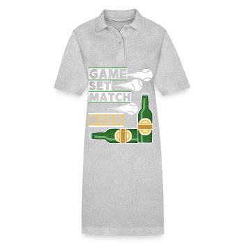 Tennis Quote Game Set Match, Beer Funny Quote - Robe polo bio PAIGER Stanley/Stella Femme - gris chiné - Devant