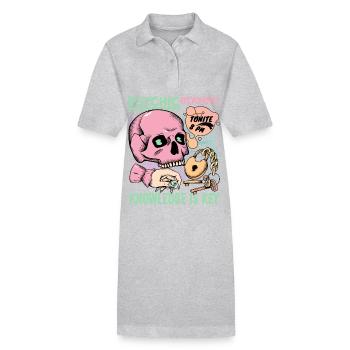 Fortune tellers, occultism, palmistry, tarot cards - Stanley/Stella PAIGER Organic Women’s Polo Dress - heather grey - Front