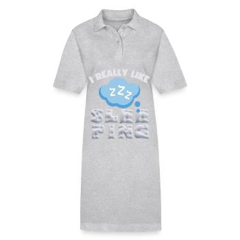 Dormir, dormir, drôle de dicton avec des oreillers - Robe polo bio PAIGER Stanley/Stella Femme - gris chiné - Devant