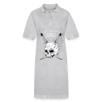 Lustiger Totenkopf, Totenschädel mit Dolch, Spruch - Stanley/Stella Frauen Bio-Polokleid PAIGER - Grau meliert - Vorne