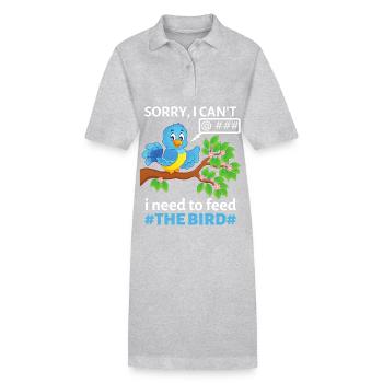 Twitter-Follower, Social Media, Posten, Tweeten - Stanley/Stella Frauen Bio-Polokleid PAIGER - Grau meliert - Vorne