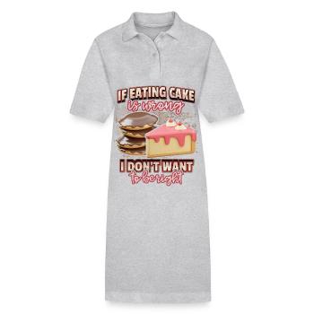 Drôle de dicton gâteau, boulangerie, cuisson de gâteau, 3d - Robe polo bio PAIGER Stanley/Stella Femme - gris chiné - Devant