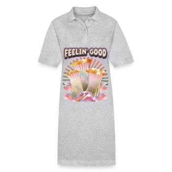 Magic Mushrooms, Psychedelische Pilze, Spruch - Stanley/Stella Frauen Bio-Polokleid PAIGER - Grau meliert - Vorne