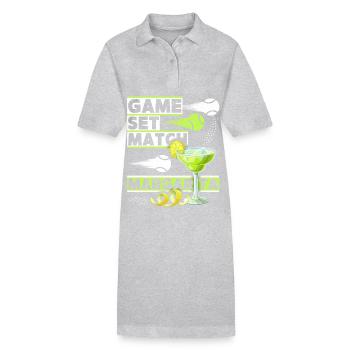 Tennis Dicton Game Set Match Margarita, drôle - Robe polo bio PAIGER Stanley/Stella Femme - gris chiné - Devant