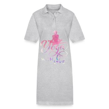 Yoga, Yoga-Motiv, Boho-Girl, Yoga-Pose, Spruch - Stanley/Stella Frauen Bio-Polokleid PAIGER - Grau meliert - Vorne