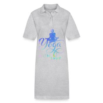 Yoga, Yoga-Motiv, Boho-Girl, Yoga-Pose, Spruch - Stanley/Stella Frauen Bio-Polokleid PAIGER - Grau meliert - Vorne