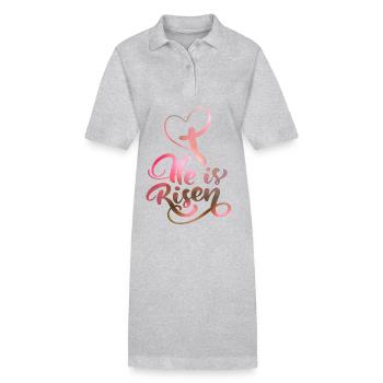 Pâques Jésus-Christ Résurrection Dire - Robe polo bio PAIGER Stanley/Stella Femme - gris chiné - Devant