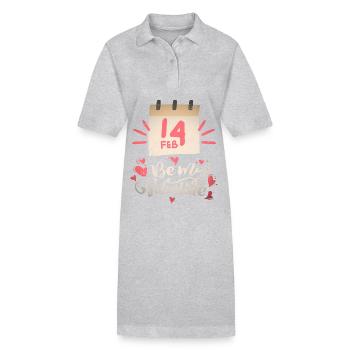 14 février Saint-Valentin Dicton, Be-my-Valentine - Robe polo bio PAIGER Stanley/Stella Femme - gris chiné - Devant