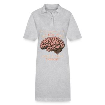 Brouillard cérébral, brouillard cérébral, dicton drôle de cerveau - Robe polo bio PAIGER Stanley/Stella Femme - gris chiné - Devant