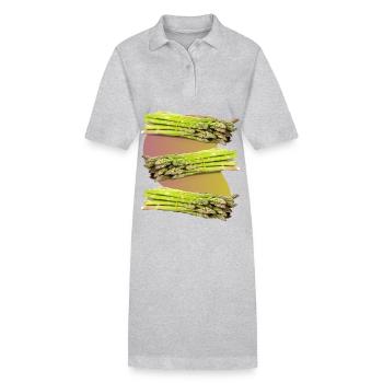 Spargel, grüner Spargel - Stanley/Stella Frauen Bio-Polokleid PAIGER - Grau meliert - Vorne