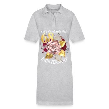68. Jubiläum, Jubiläumsfeier, Hochzeitstag - Stanley/Stella Frauen Bio-Polokleid PAIGER - Grau meliert - Vorne