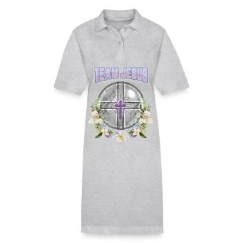 Jésus-Christ disant Vintage orchidées équipe Jésus - Robe polo bio PAIGER Stanley/Stella Femme - gris chiné - Devant
