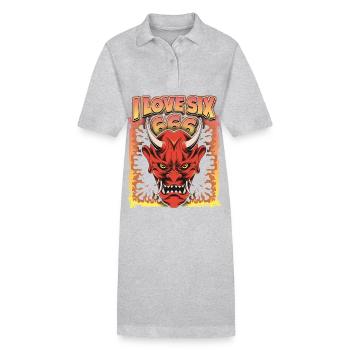 Diable-Diable, Satan Disant 666 - Robe polo bio PAIGER Stanley/Stella Femme - gris chiné - Devant