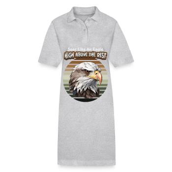 Illustration d’aigle, motif d’aigle, dicton - Robe polo bio PAIGER Stanley/Stella Femme - gris chiné - Devant
