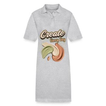 Artist, Artistic, Painter Funny Saying - Stanley/Stella PAIGER Organic Women’s Polo Dress - heather grey - Front