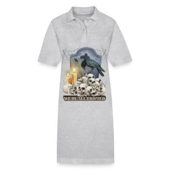 Crâne Effrayant, Corbeau Noir, Araignée - Robe polo bio PAIGER Stanley/Stella Femme - gris chiné - Devant