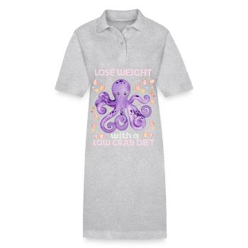 Calmar de dessin animé, pieuvre pieuvre, blague de poulpe - Robe polo bio PAIGER Stanley/Stella Femme - gris chiné - Devant