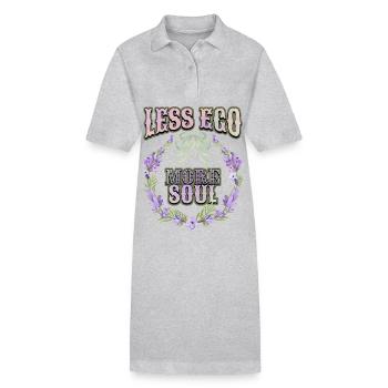 Motivationsspruch, Zitat Egoismus, Lavendel-Kranz - Stanley/Stella Frauen Bio-Polokleid PAIGER - Grau meliert - Vorne