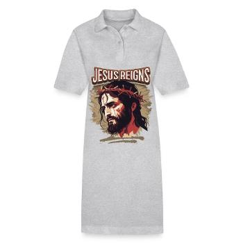 Jesus Passionsweg Christus mit Dornenkrone - Stanley/Stella Frauen Bio-Polokleid PAIGER - Grau meliert - Vorne