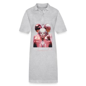 Weltraum Astronauten, Science Fiction Raumfahrer - Stanley/Stella Frauen Bio-Polokleid PAIGER - Grau meliert - Vorne