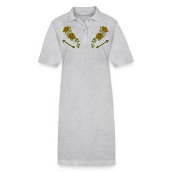 Western Rose - Vorderseite vintage retro Country - Stanley/Stella Frauen Bio-Polokleid PAIGER - Grau meliert - Vorne