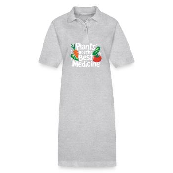 Vegetarisch Vegan Veggie Vegetarier - Stanley/Stella Frauen Bio-Polokleid PAIGER - Grau meliert - Vorne