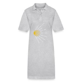 Le Chemin de Saint-Jacques-de-Compostelle compte de nombreuses langues - Chemin - Pèlerinage - Robe polo bio PAIGER Stanley/Stella Femme - gris chiné - Devant