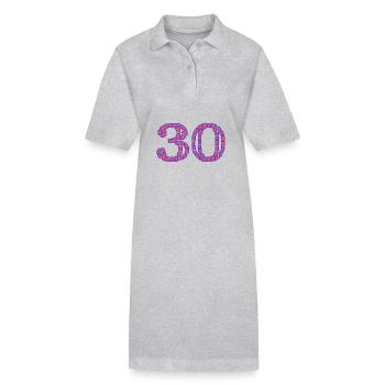 30. 30 YEARS. 30th ANNIVERSARY. 30 YEARS ANNIVERSARY. - Stanley/Stella PAIGER Organic Women’s Polo Dress - heather grey - Front