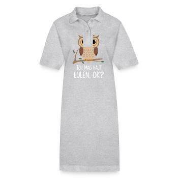 oiseau de nuit hibou hibou oiseau - Robe polo bio PAIGER Stanley/Stella Femme - gris chiné - Devant