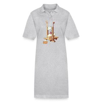 Guillotine « Laissez-les manger du gâteau » - Robe polo bio PAIGER Stanley/Stella Femme - gris chiné - Devant
