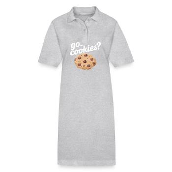 Cookies Cookie Keks Kekse Schokolade - Stanley/Stella Frauen Bio-Polokleid PAIGER - Grau meliert - Vorne