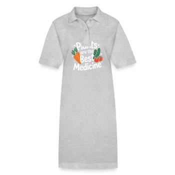 Vegetarisch Vegan Veggie Vegetarier - Stanley/Stella Frauen Bio-Polokleid PAIGER - Grau meliert - Vorne