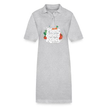 Vegetarisch Vegan Veggie Vegetarier - Stanley/Stella Frauen Bio-Polokleid PAIGER - Grau meliert - Vorne