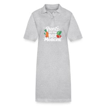 Vegetarisch Vegan Veggie Vegetarier - Stanley/Stella Frauen Bio-Polokleid PAIGER - Grau meliert - Vorne