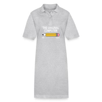 original ordinateur Humour drôles sarcastique geek - Robe polo bio PAIGER Stanley/Stella Femme - gris chiné - Devant
