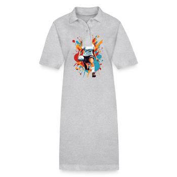 Handballerin Streetwear Ikonischer Style - Stanley/Stella Frauen Bio-Polokleid PAIGER - Grau meliert - Vorne