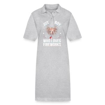 Pyrotechniker Feuerwerk Pyrotechnik - Stanley/Stella Frauen Bio-Polokleid PAIGER - Grau meliert - Vorne