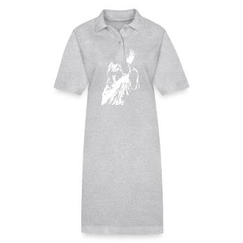 Jésus-Christ Chrétien - Robe polo bio PAIGER Stanley/Stella Femme - gris chiné - Devant