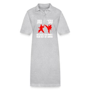 Jiu Jitsu Selbstverteidigung - Stanley/Stella Frauen Bio-Polokleid PAIGER - Grau meliert - Vorne