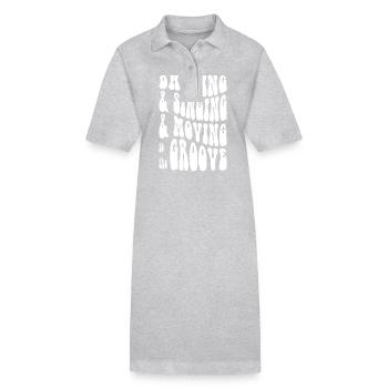 Dancing Singing Moving Grooving - DJing - white - Stanley/Stella Frauen Bio-Polokleid PAIGER - Grau meliert - Vorne