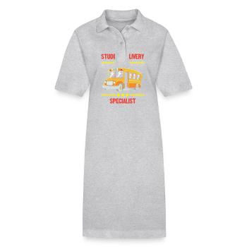 Schulbusfahrer Schulbus - Stanley/Stella Frauen Bio-Polokleid PAIGER - Grau meliert - Vorne