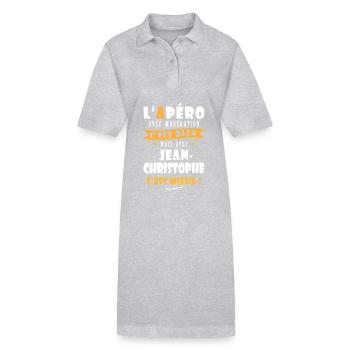 Jean- Christophe Cadeau Humour jean christophe - Robe polo bio PAIGER Stanley/Stella Femme - gris chiné - Devant