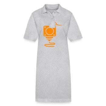 3D Druck - Stanley/Stella Frauen Bio-Polokleid PAIGER - Grau meliert - Vorne