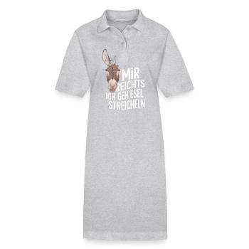 Esel Eselchen Maultier Muli - Stanley/Stella Frauen Bio-Polokleid PAIGER - Grau meliert - Vorne