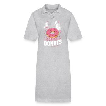 Donut Donuts Candy Bagel - Stanley/Stella PAIGER Organic Women’s Polo Dress - heather grey - Front